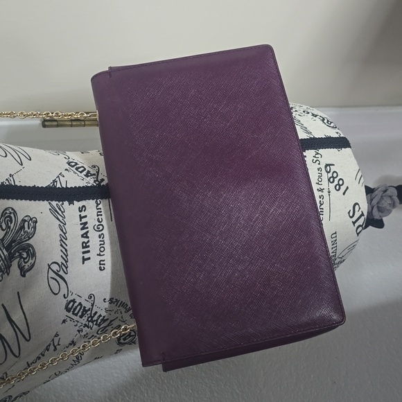 Salvatore Ferregamo Vera Bow Purple Leather Chain Crossbody (VERY GOOD)(COA)💜✨️ - Picture 13 of 14